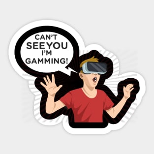 funny headset cant hear you im gaming Sticker